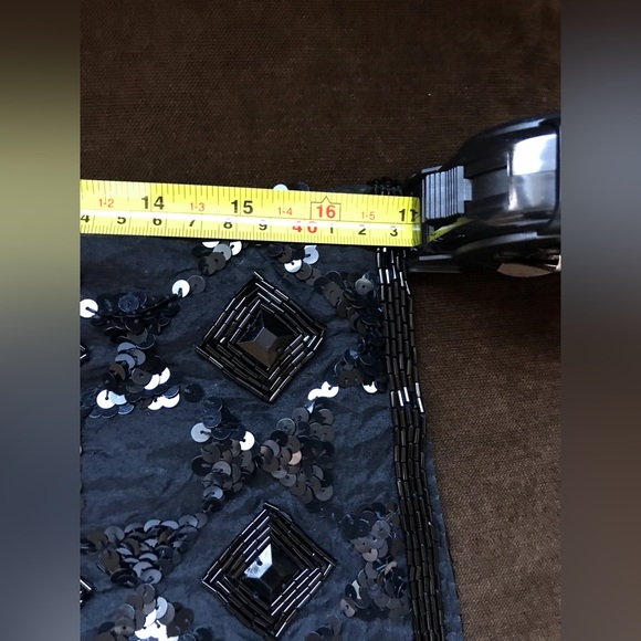 Adrienne Vittadini Beaded Black Vintage Long Sleeves Heavy Blouse 100% Silk Sz M - Picture 12 of 12